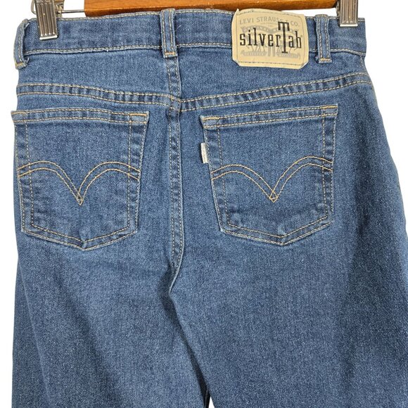 Levis Silvertab Mini Mom Jeans Girls 10 Reg Cotton Blend Mid-Rise‎ Denim - Picture 7 of 10